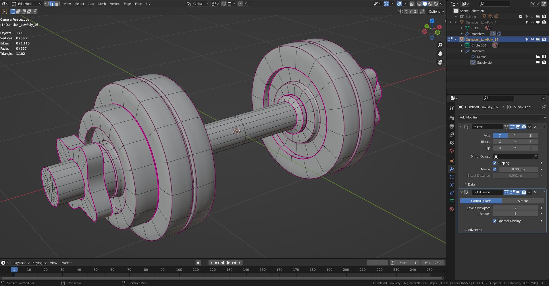 Dumbbell (Low Poly) preview image 4